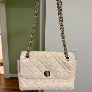 Kate Spade Cream Quilted Shoulder Bag with Chain Strap